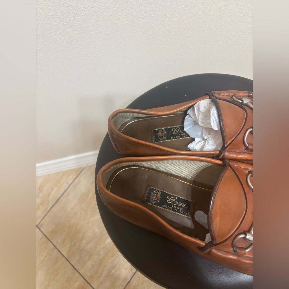 GUCCI 1953 Silver Horsebit Leather Loafer Brown Sz 10.5 $1000 Brixton Jordaan - Picture 10 of 15